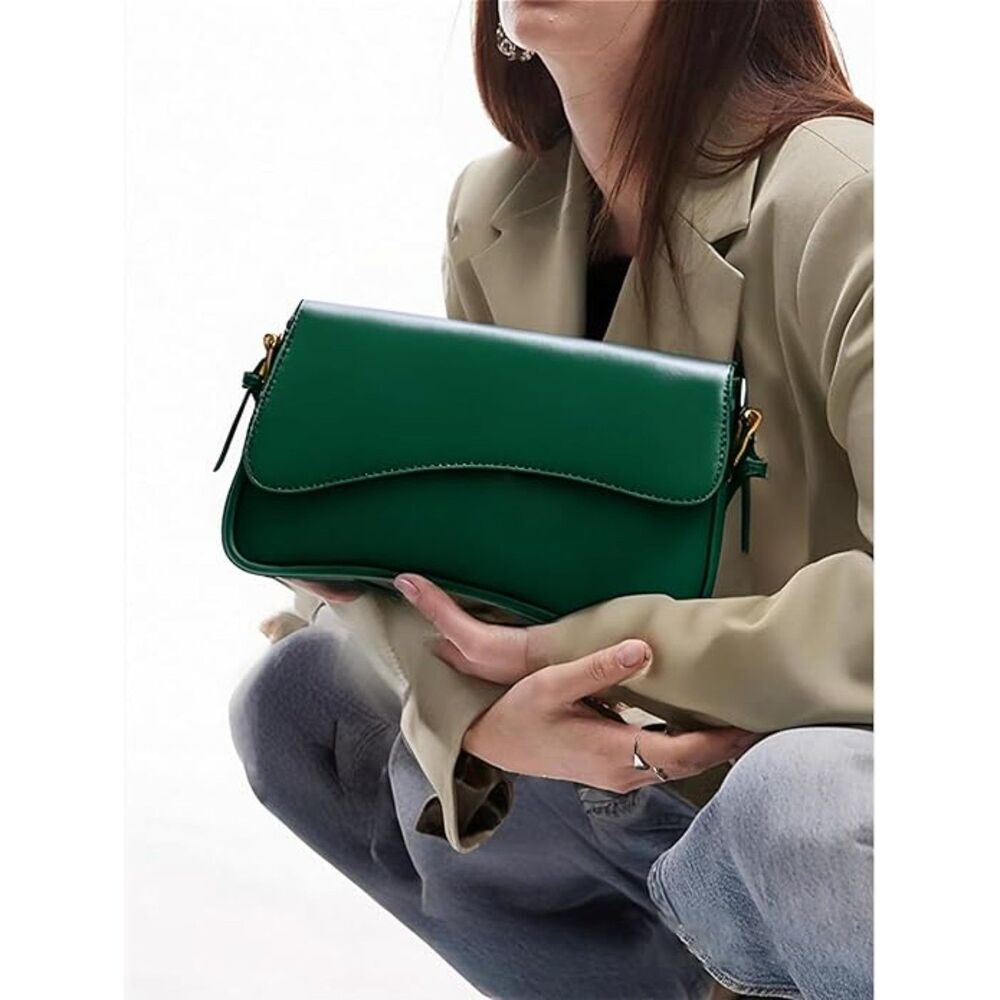 Women Green Imported Casual Leather Waterproof Lightweight Hobo Handbag - Picture 2 of 4